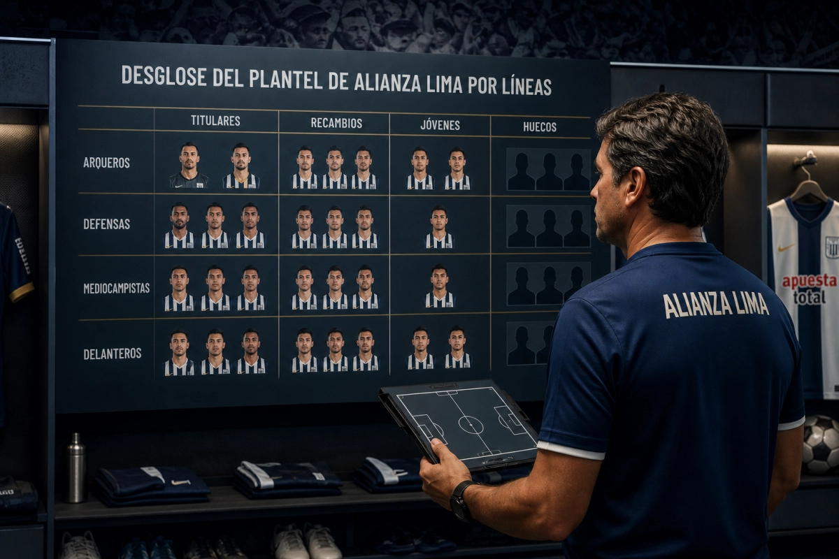 Desglose del plantel de Alianza Lima por líneas: titulares, recambios, jóvenes y huecos